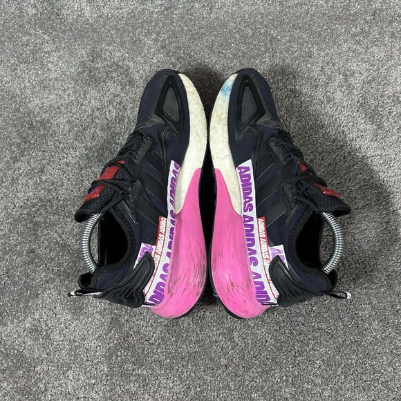 Adidas ZX 2K Boost FX7050 Womens Sz 8.5 Black Wordmark Heel Stripe Running Shoes - Picture 9 of 13